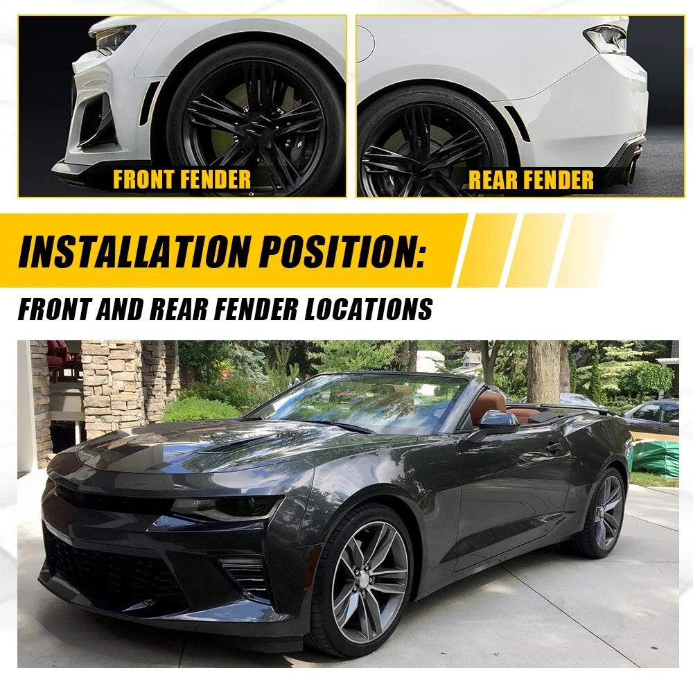 Blackout Side Marker Lights Tint Film for Chevy Camaro (2016–2021)