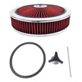 14" x 3" Round Air Cleaner w/ Chrome Lid for Universal Fit (5-1/8" Neck)