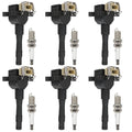 Set of 6 Ignition Coils & 6 Spark Plugs for BMW 325i 325is 525i (1992–1995)