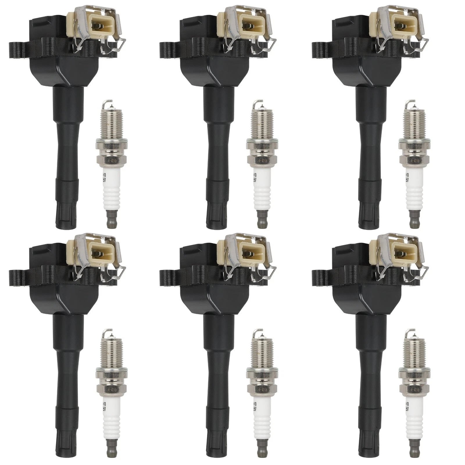 Set of 6 Ignition Coils & 6 Spark Plugs for BMW 325i 325is 525i (1992–1995)