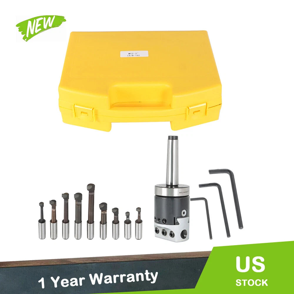9PCS Boring Bar Set with 1/2" Shank for MT2 Shank (USA)