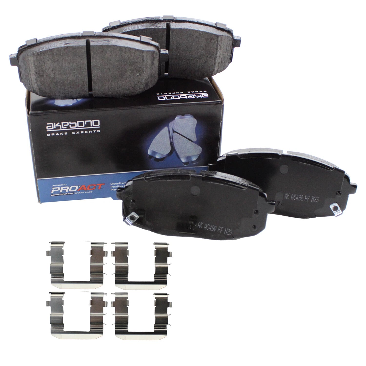 Set of 4 Akebono ProACT Ultra Premium Front Ceramic Pads for Kia Soul (2014–2016)