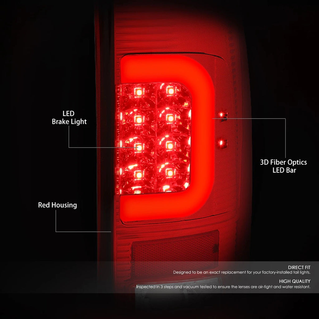 Red LED C-Bar Tail Brake Light Reverse Lamp for Ford Super Duty F150 (1999–2007)