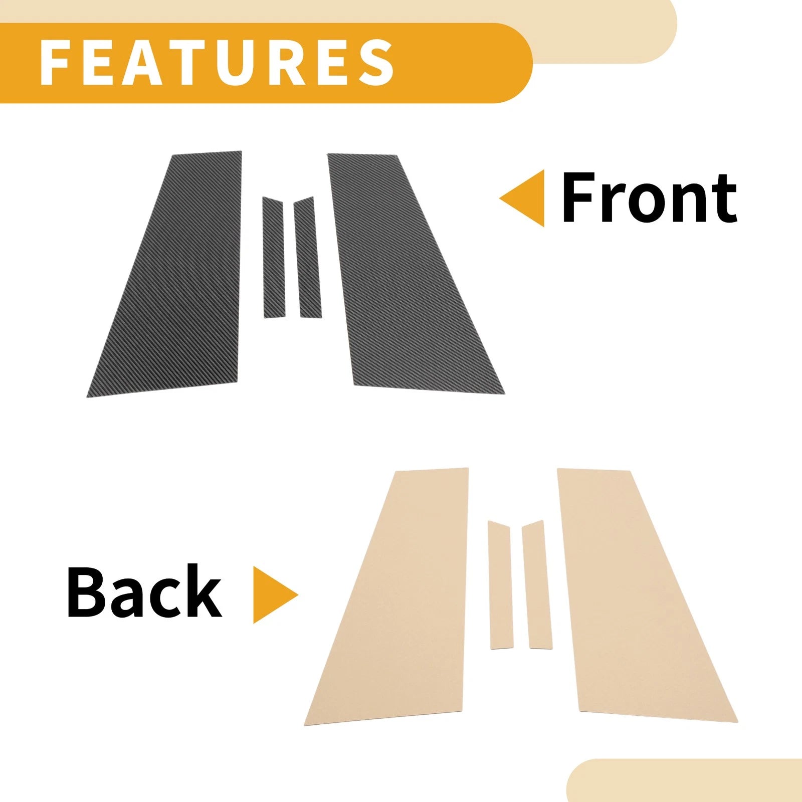 Set of 4 Car Pillar Window Trim Covers for Mercedes Benz CLS-Class 