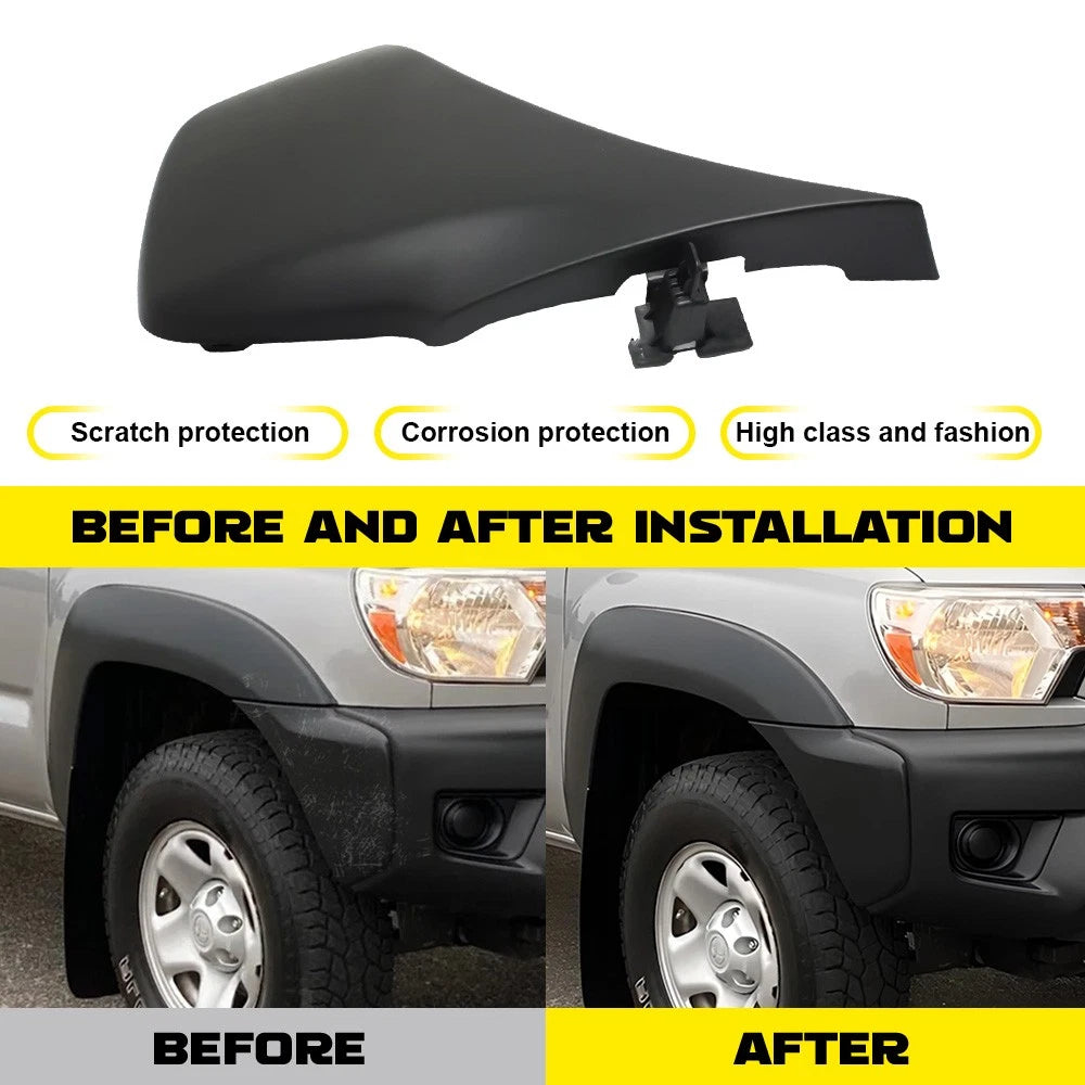 Bumper End for Toyota Tacoma (2012–2015) Textured Plastic Front Passenger Side