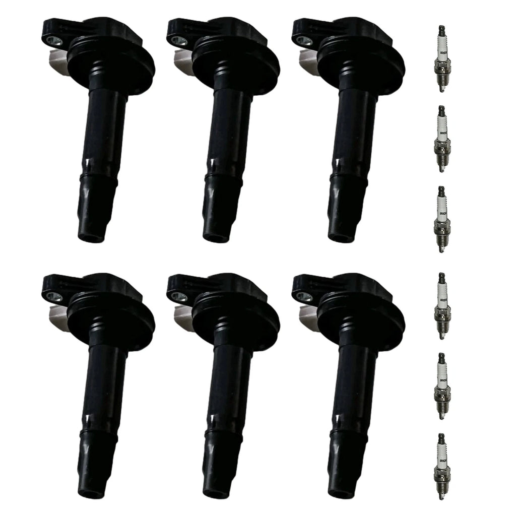 Set of 6 Iridium Spark Plugs & Ignition Coils for Ford Flex (2010–2012)