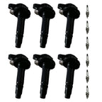 Set of 6 Iridium Spark Plugs & Ignition Coils for Ford Flex (2010–2012)