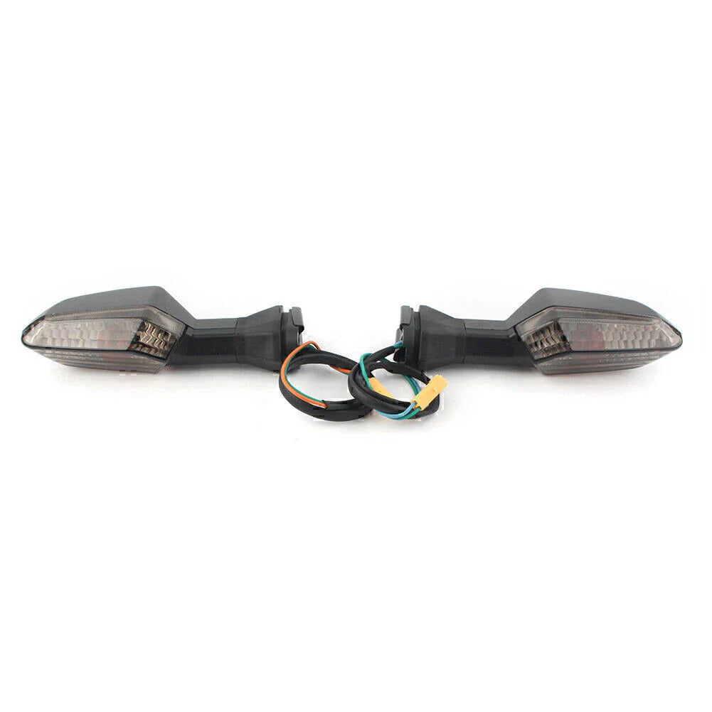 Pair Black Lens Motorcycle Rear Turn Signal Lights for Kawasaki Ninja (2013-2018)