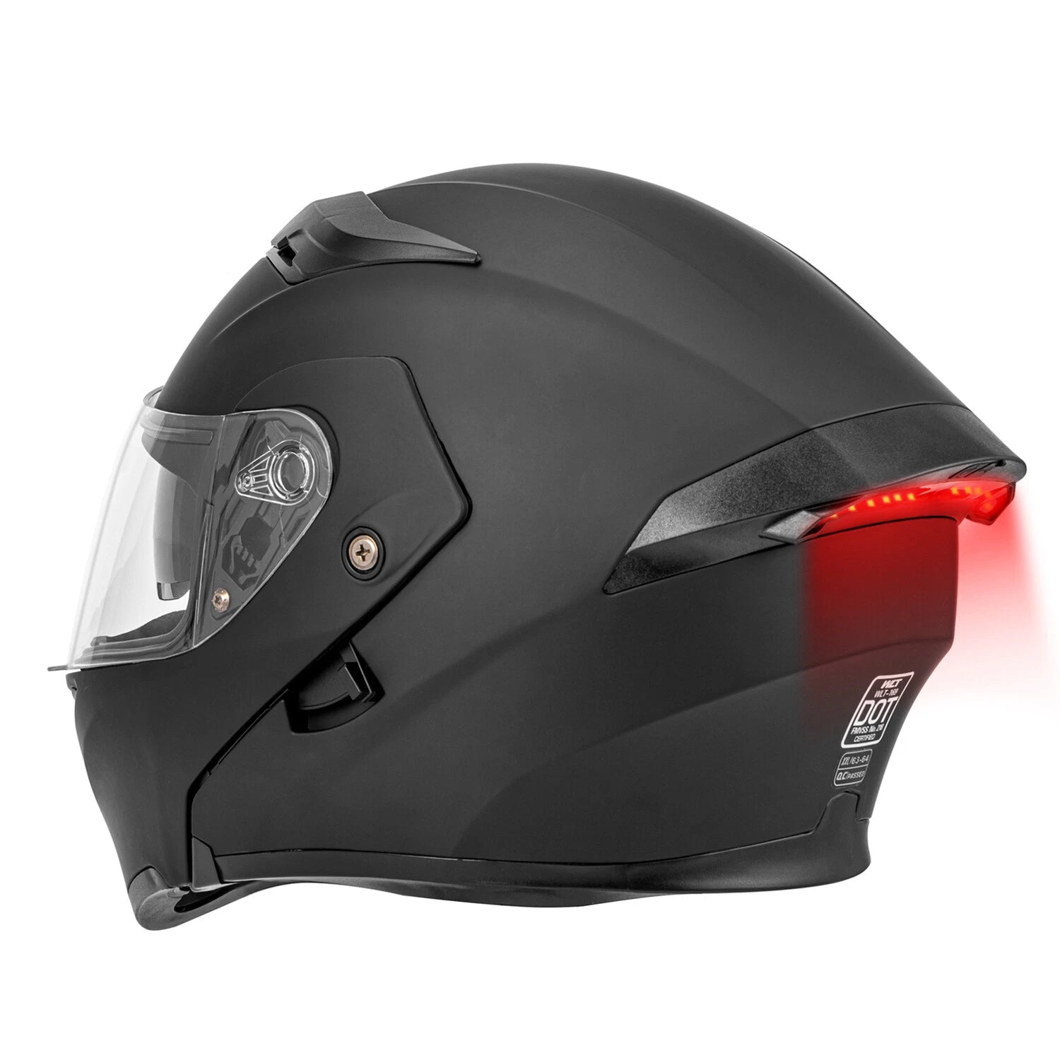Flip Up Modular Full Face Motorcycle Helmet with Dual Visors and LED