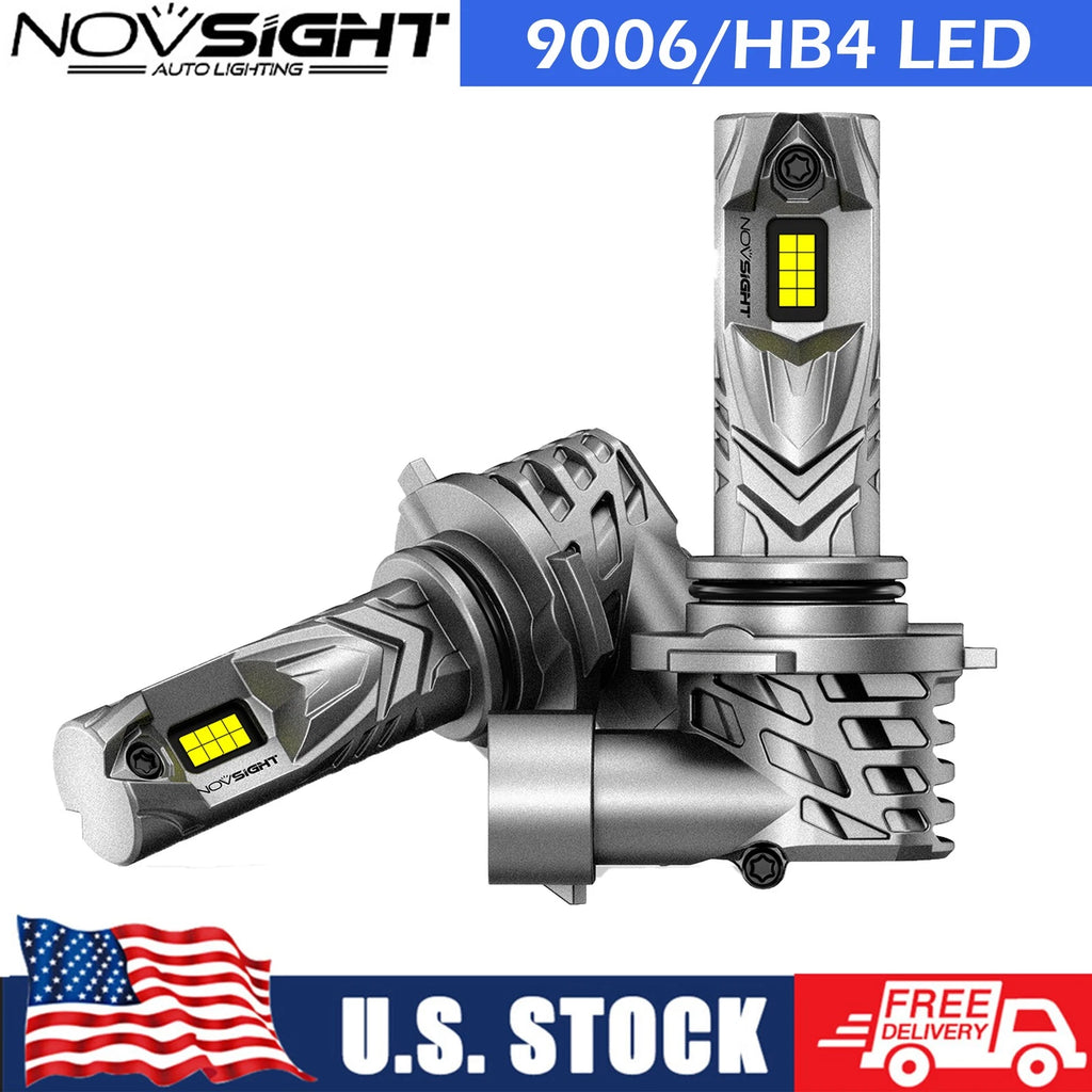 2X HB4 9006 LED Headlight Bulbs for High Low Beam (6500K, 20000LM)