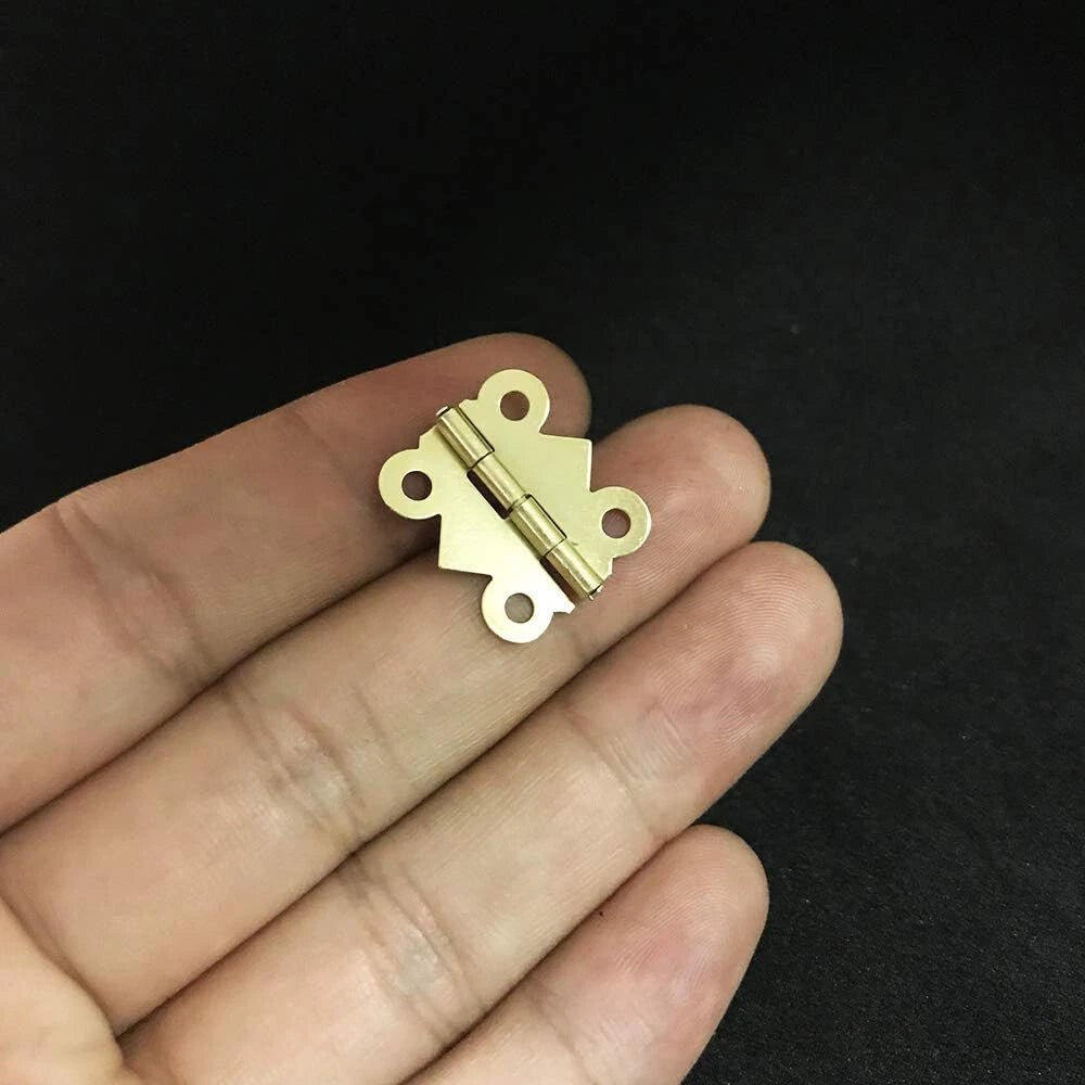 20Pcs Mini Hinges for Jewelry Chest Music Box (2017mm, Gold)
