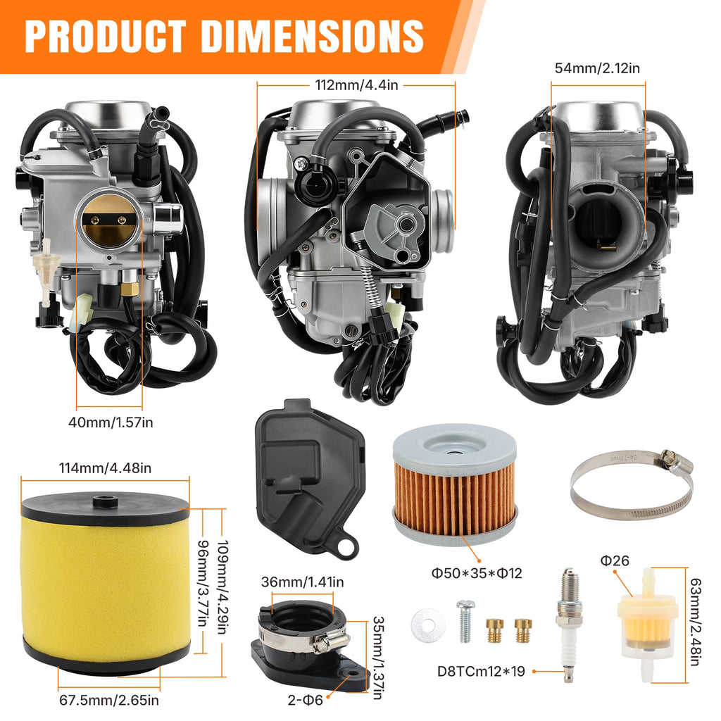 Carburetor & Air/Oil Filter for Honda Rancher 350 TRX350 (2000–2006)