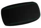 Console Lid Armrest Cover for Hummer H3 (2005–2010) Carbon Fiber Green Stitch