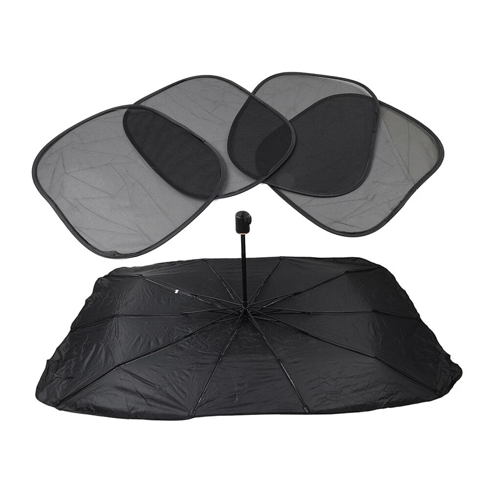 Set of 5 Front Window Sun Shade Visor Cover for Universal Fit