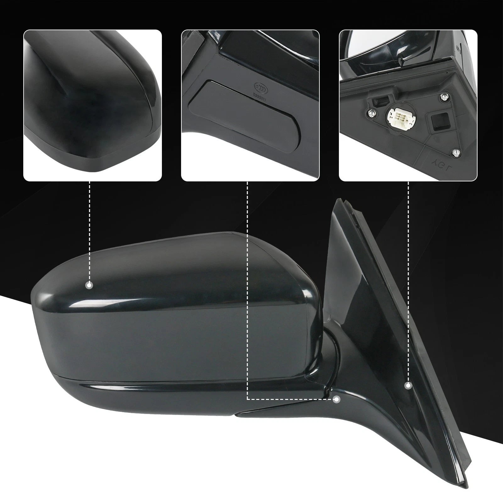 Passenger Side Manual Door Mirror for Honda Accord (2003-2007)