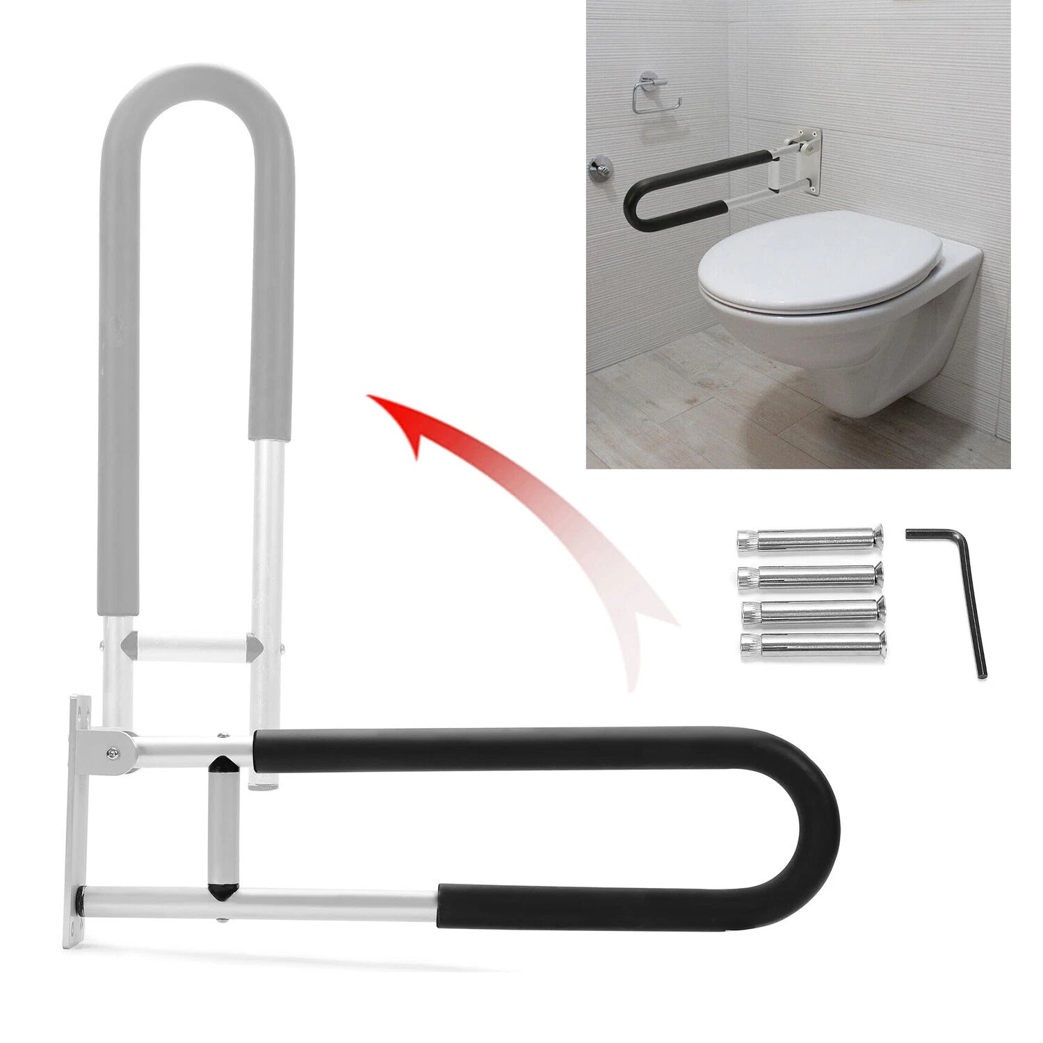 Handicap Grab Bars for Bathroom Safety (23.6 Inch, 300lbs Capacity)