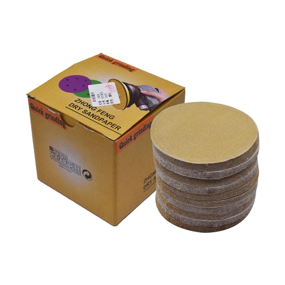 100 Pack 5" 180 Grit Hook Loop Sanding Discs