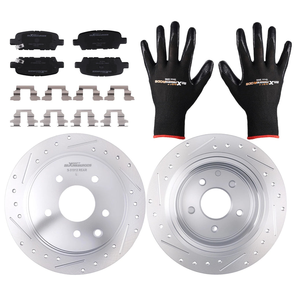 Rear Disc Brake Rotors and Ceramic Brake Pads for Nissan Altima (2002–2023)