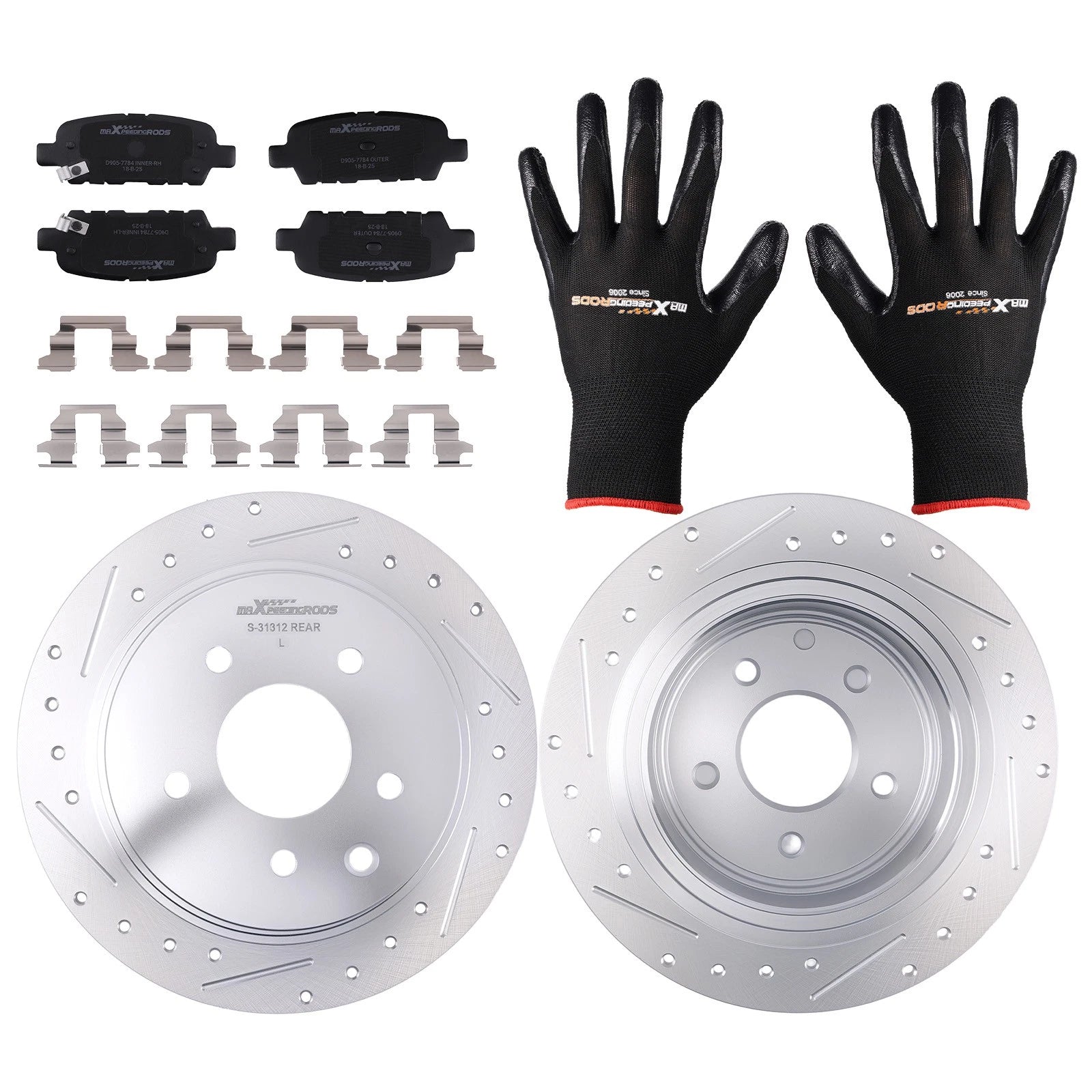 Rear Disc Brake Rotors and Ceramic Brake Pads for Nissan Altima (2002–2023)