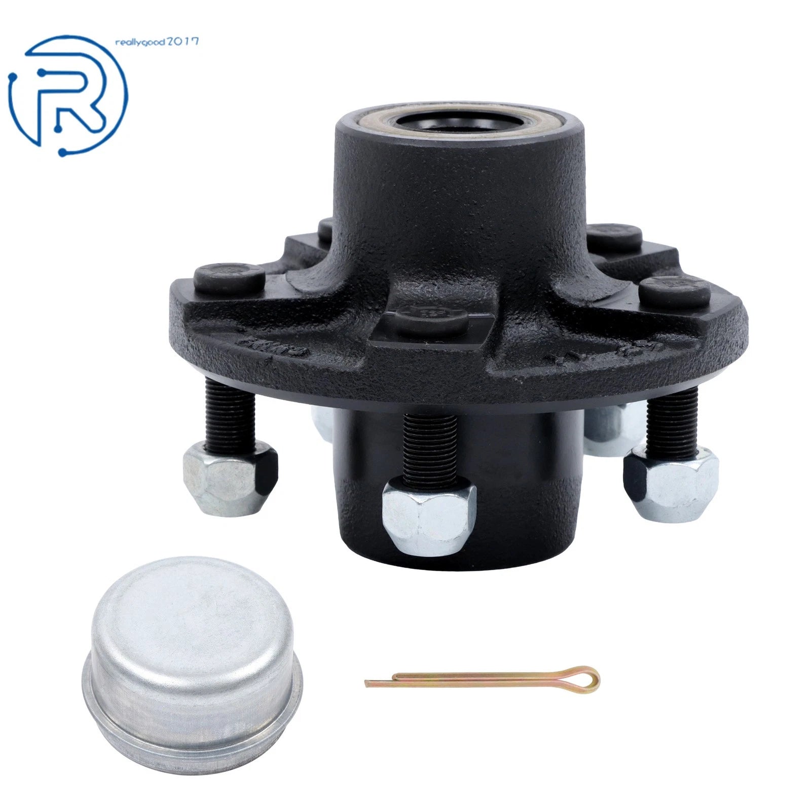 Set of 4 Trailer Hub Kit for 2000 lbs Spindle & Bearings (5 on 4.5")