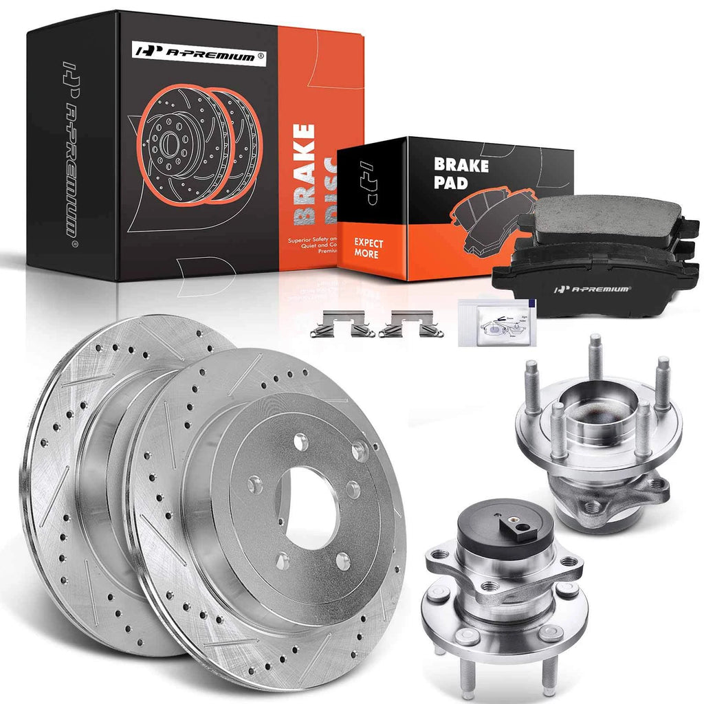 Rear Drilled Brake Rotor & Pad Set for Ford Edge Lincoln MKX (2007–2018)