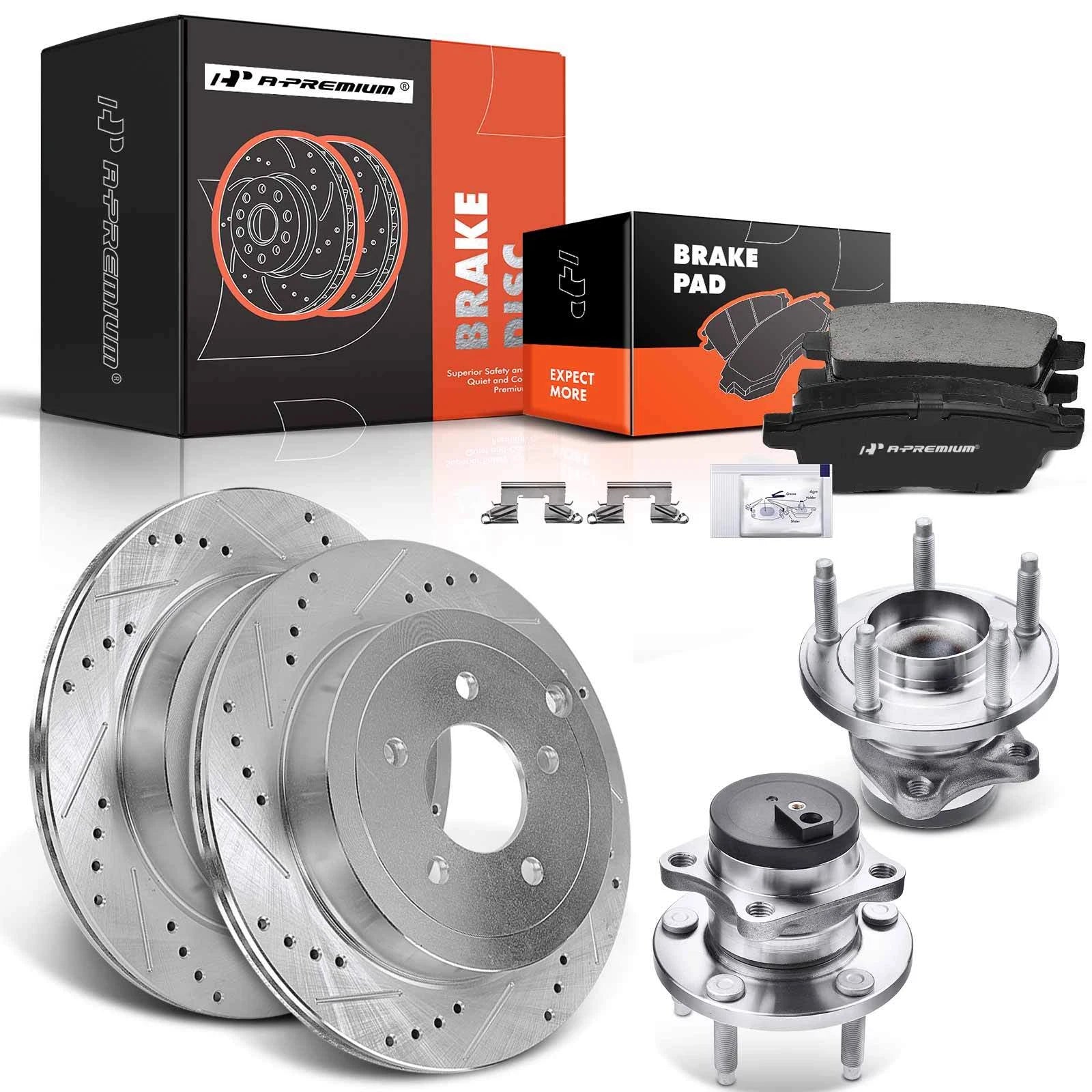 Rear Drilled Brake Rotor & Pad Set for Ford Edge Lincoln MKX (2007–2018)