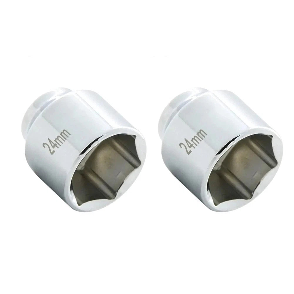 24mm Oil Filter Wrench Socket for Chrome Vanadium 6-Point Cap Removal Tool