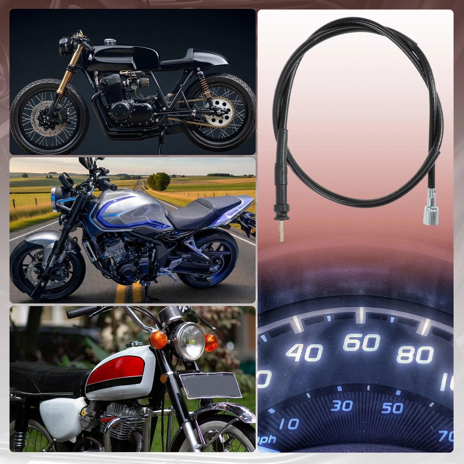 Speedometer Cable for Honda CB400F CB500 CB550 CX500 CB750 (1975–1978)