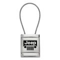 Grille on Satin-Chrome Cable Keychain - Officially Licensed for Jeep