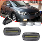 Sequential White LED Clear Side Marker Lights for Honda Civic, Acura RSX, Integra