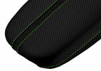 Console Lid Armrest Cover for Acura TLX (2015–2020) Carbon Fiber Green Stitch