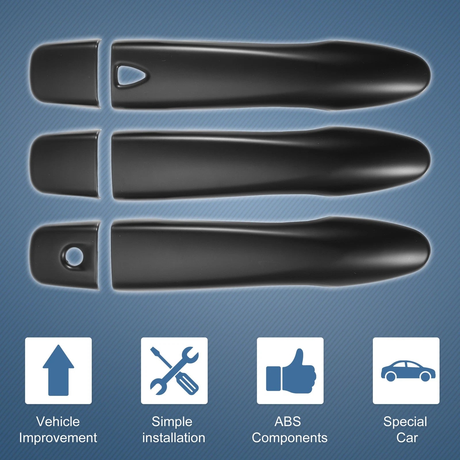 Set of 4 Door Handle Cover Trim for Nissan Rogue (2014–2019) Matte Black