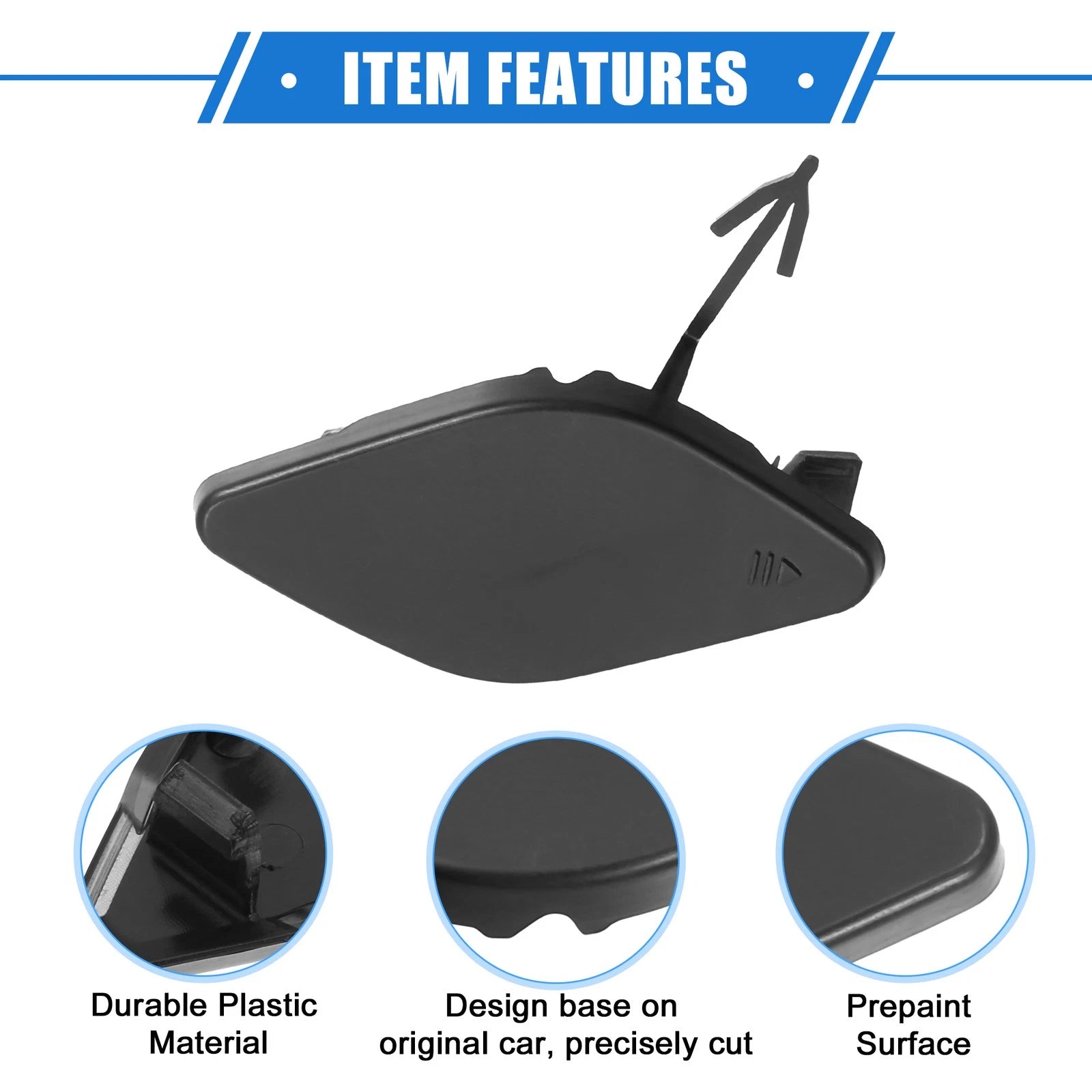 Tow Hook Eye Hole Cover Cap for Mercedes-Benz ML 550 (2006–2011) Black