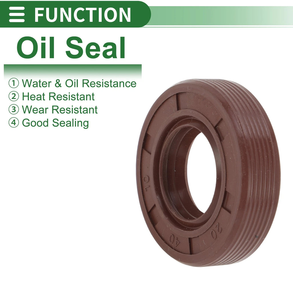 Set of 5 Oil Seals FKM Rubber 20x40x10mm for High Pressure