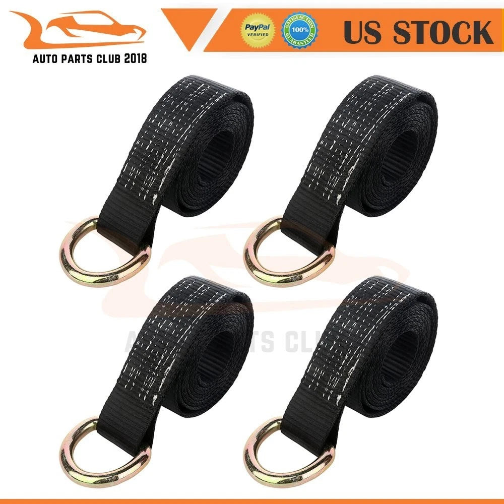 Set of 4 Lasso Straps for Car Hauler Tow Truck Tire Wheel Tie