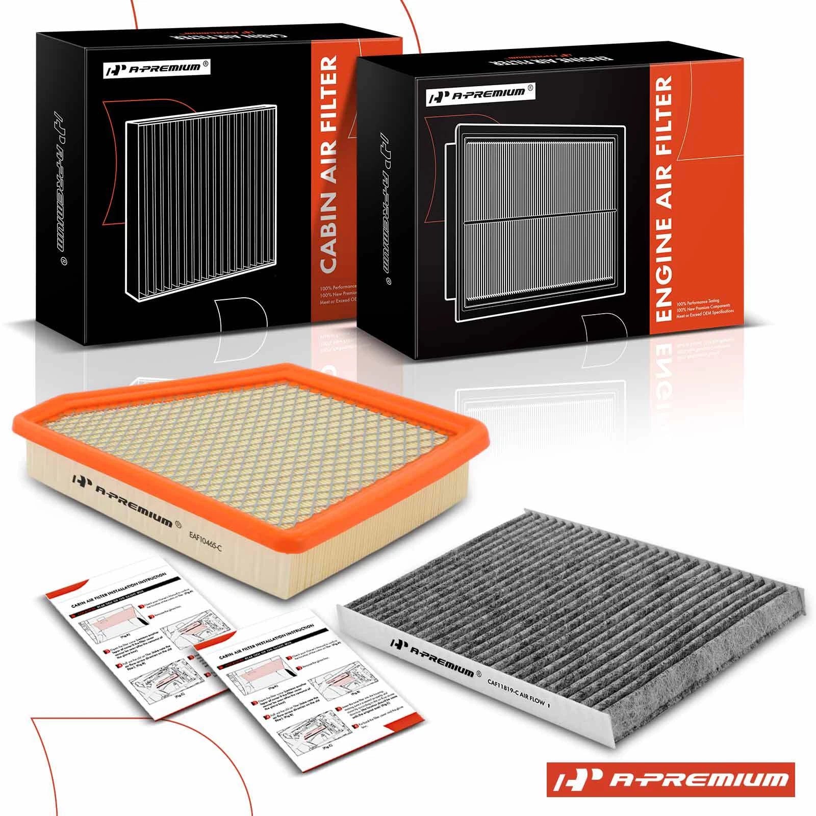 Engine & Activated Carbon Cabin Air Filter for Chevy Equinox GMC (2010–2017)