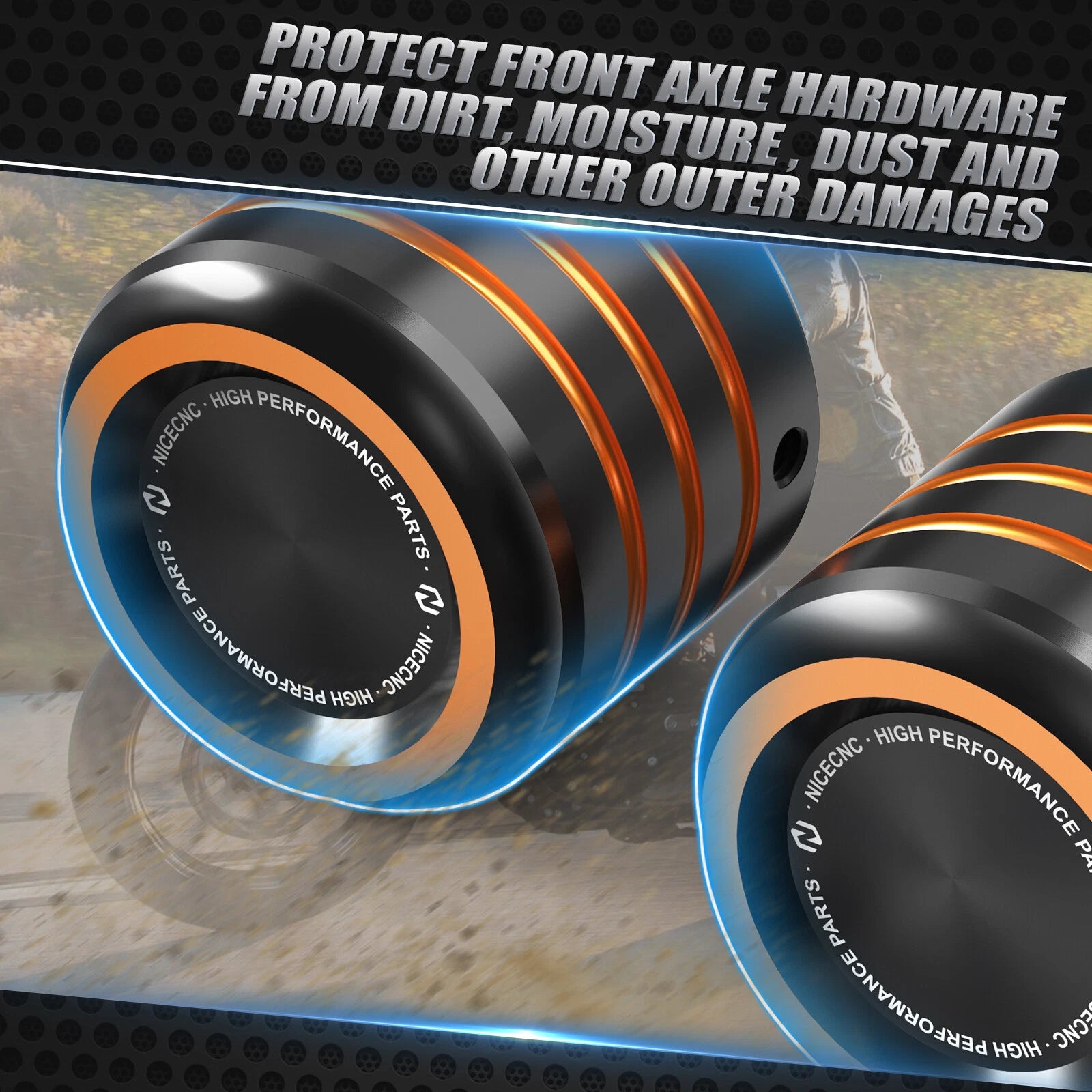 Set of 2 Front Rear Wheel Axle Nut Cover Caps for Harley Iron 883 (2008–2022)