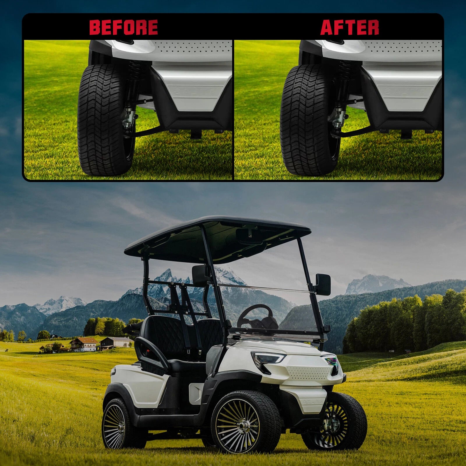 1"-2" Wheel Spacers for EZGO Club Car Golf Carts (2008-2016)