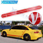 Glossy Red Side Skirt Fender Stripes Sticker for Audi (2000–2025)