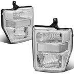 Chrome Clear Headlight + Turn Signal Lamp + OE Bumper Fog Light for SuperDuty (2008–2010)