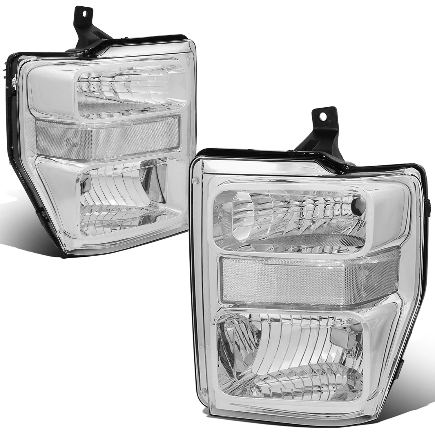 Chrome Clear Headlight + Turn Signal Lamp + OE Bumper Fog Light for SuperDuty (2008–2010)