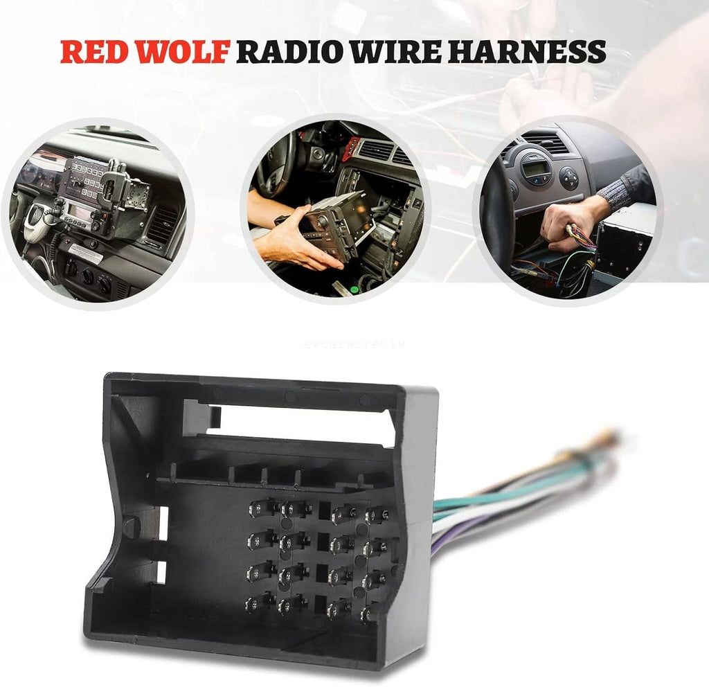 Car Stereo Wiring Harness with Fakra Antenna Adapter for VW Passat (2000–2015)