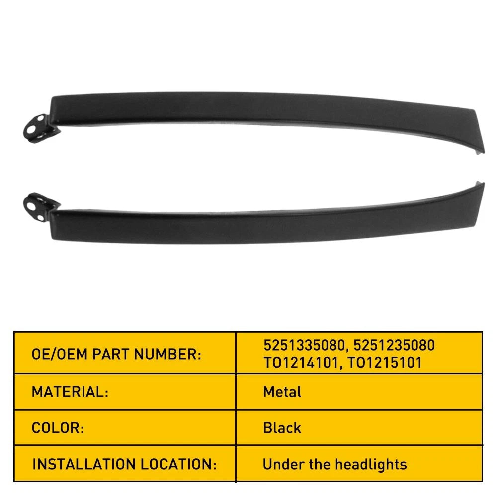 Set of 2 Front Bumper Grille Headlight Filler Trim Panels for Toyota 4Runner (2003–2005)