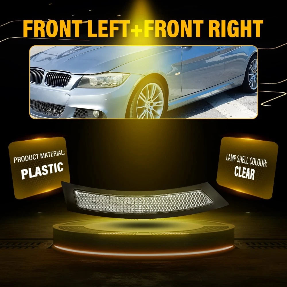 2X Clear Bumper Reflector Side Marker Light for BMW 3 Series E92 E93 (2007–2013)