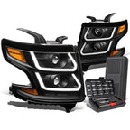 LED Black Amber Corner Projector Headlight for Suburban Tahoe (2015–2020)
