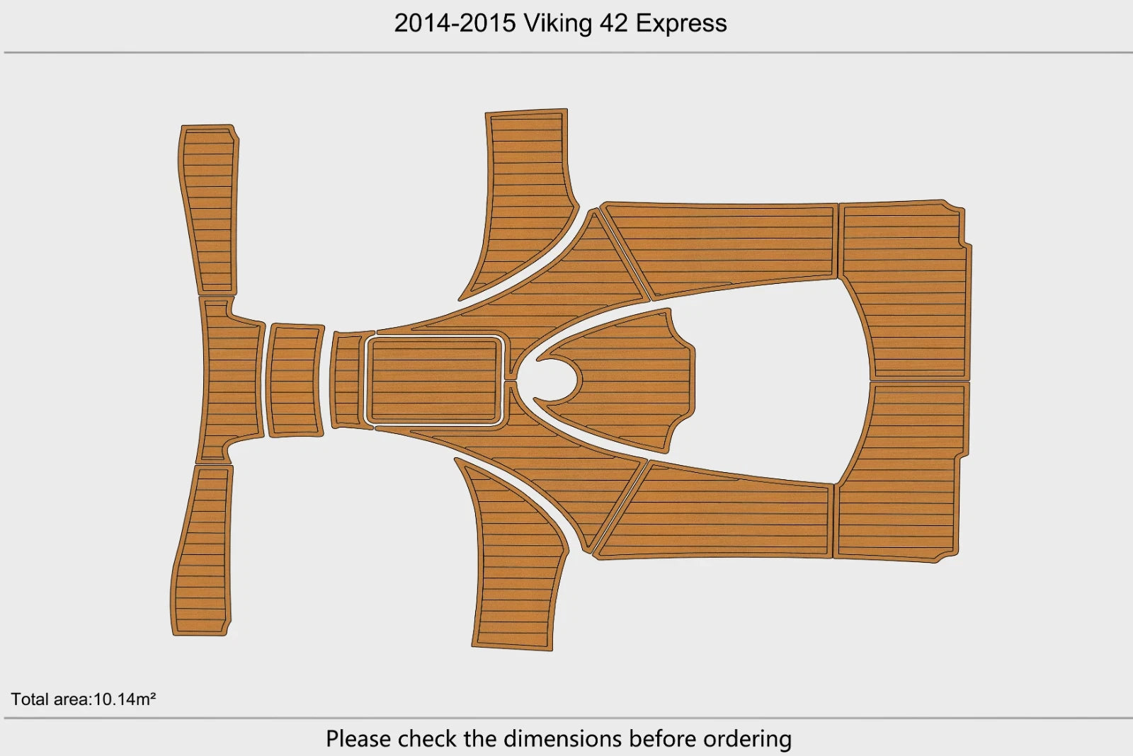 EVA Foam Teak Deck Floor Mat for Viking 42 Express (2014–2015)