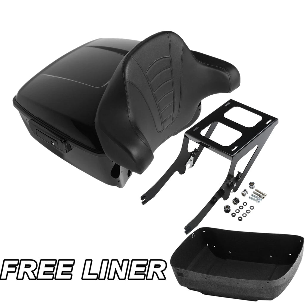 King Trunk Backrest Pad Mount Rack for Harley Heritage Classic FLHC (2018–2023)
