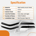 Set of 4 Rain Guard Window Visors for Honda CRV (1997–2001) Black Acrylic