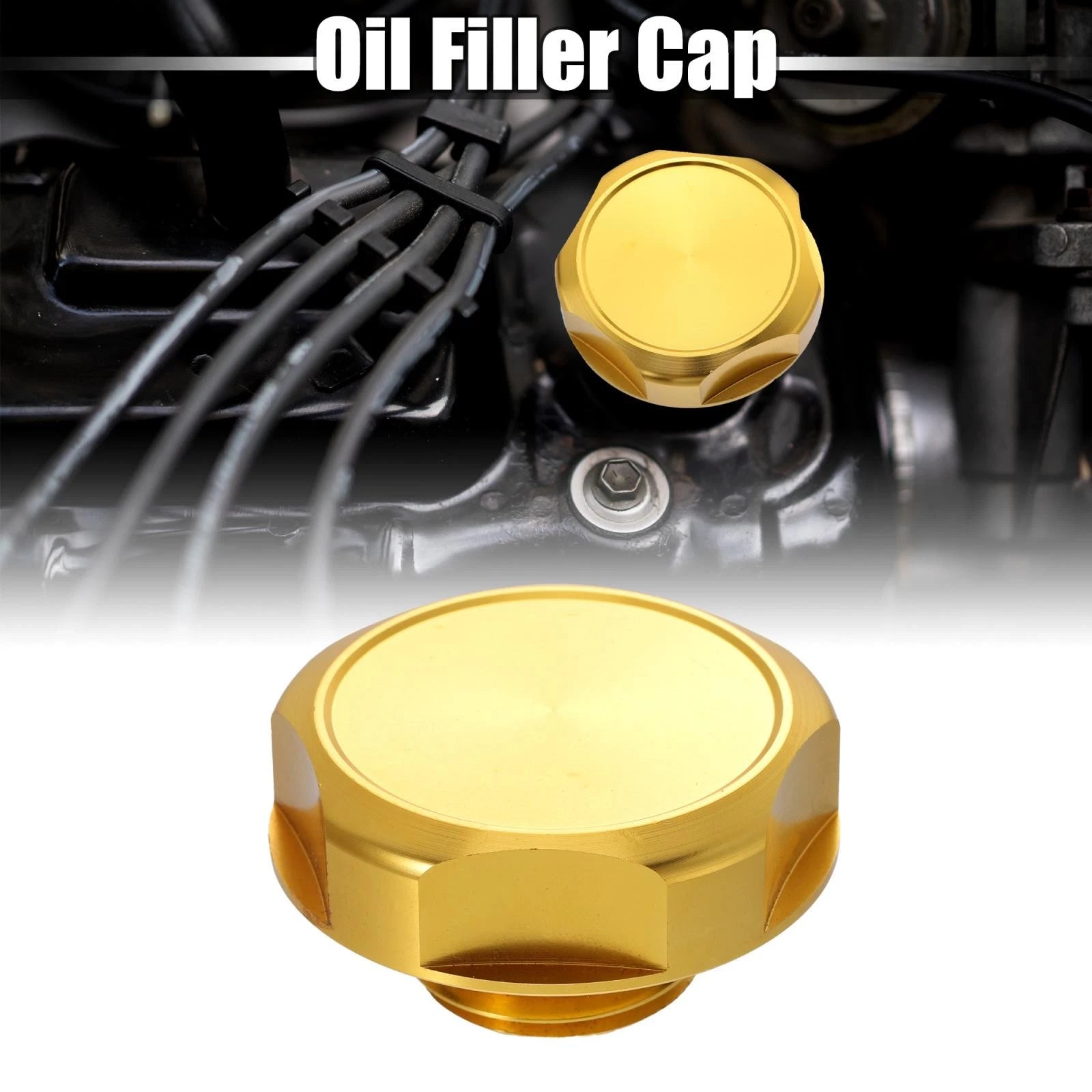 Gold Tone Aluminum Alloy Engine Oil Filler Cap for Nissan 