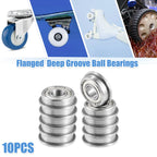 Set of 10 F698ZZ Flanged Bearings for Various Applications 